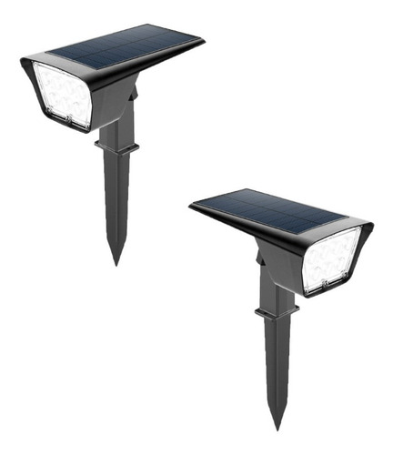 Estaca Solar Led Jabalina Jardin 250 Lumenes 6-12hs Pack X2