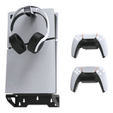 Kit Soporte Pared Para Ps5 Slim Con Gancho Controlador