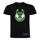 Polera Nba Milwaukee Bucks Algodon Colores Pow Club