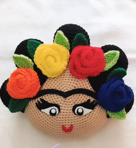 Amohadon Frida Kalo Tejido Al Crochet 