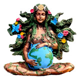 Estatueta Gaia Deusa Grega Mãe Terra Wicca 16cm Em Resina