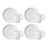 Jogo 4 Xícaras De Café De Porcelana Cilíndrica Schmidt