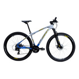 Bicicleta Aro 29 Toda Shimano 2.1 - Rino Escape Mega Ranger Cor Cinza/azul Tamanho Do Quadro 17