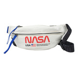 Cangurera Nasa Riñonera Deportiva Para Hombre Moda Sarosa Color Blanco