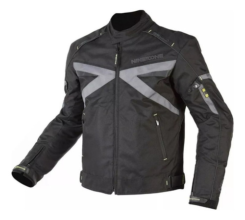 Campera Moto Cordura Ninetoone Volt Negra Y Gris