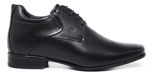 Sapato Derby Masculino Rafarillo Couro Preto Aumenta Altura