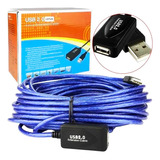 Cabo Usb Extensor 5 Metros Macho X Fêmea Amplificado 