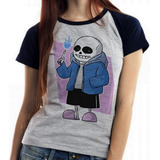 Blusa Baby Look Undertale Caveira Game Jogo Android Arcade