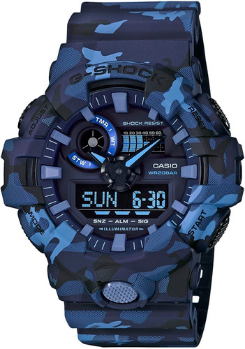 Relógio Casio G-shock Azul Camuflado Ga-700cm-2adr