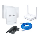 Kit Internet Amplimax 4g + Roteador + Telefone + Cabo 10m