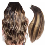 Extensiones Cabello 40gr 14in Ombre Marrón Oscuro Enraizado 