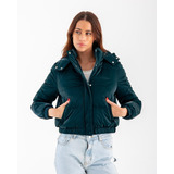 Campera Puffer Mujer Metalizada Inflable Con Piel Yd Importa