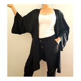 Kimono Talle Grande Especial Oversize Negro Kenia