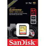 Cartão De Memoria Sd Sdxc Sandisk Extreme 64gb 150mb/s U3