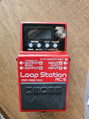 Pedal De Efecto Boss Loop Station Rc-5  Rojo Como Nuevo