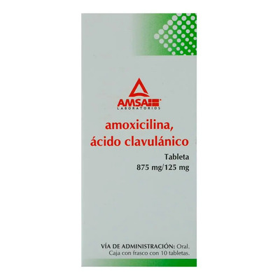 Amoxicilina\u002FÁcido Clavulánico Tableta 875 Mg\u002F125 Mg, 10 Tabletas | MercadoLibre