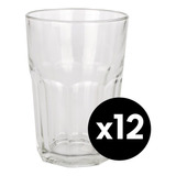 Vaso Facetado X 12 400ml Vidrio Transparente Durax