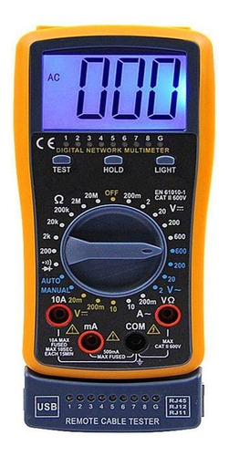 Testador De Cabo De Rede C/ Multimetro Digital Dt4300a