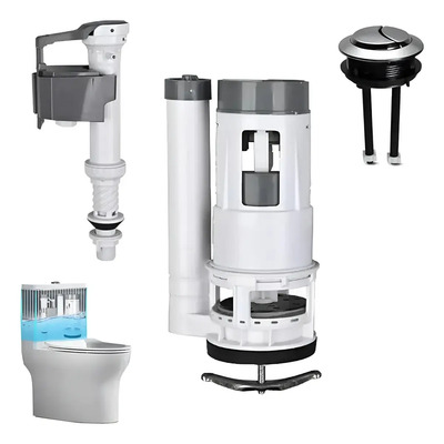 20cm Valvula Descarga 1 Kit Herrajes Y Wc Sistema Dual Botón | MercadoLibre