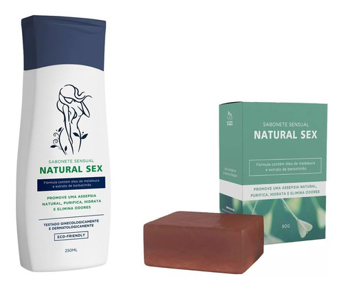 Kit Sabonete Íntimo Líquido Natural Sex E Em Barra Melissa