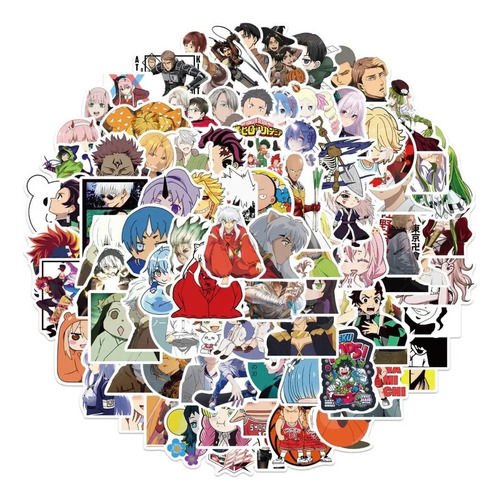 Set 100 Sticker Anime Surtidos