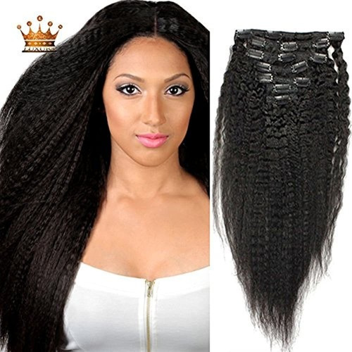 12inch28inch 100% Pelo Virginal Humano Clip Rizado Rizado En