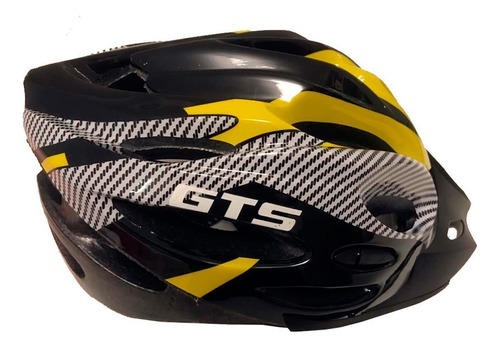 Capacete Ciclista Com Sinalizador De Led Gts + 10 Cores Cor Amarelo Tamanho G