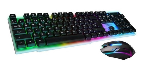 Teclado Y Mouse Kit Gamer Noga Nkb-91 Led Retroiluminado Pc 