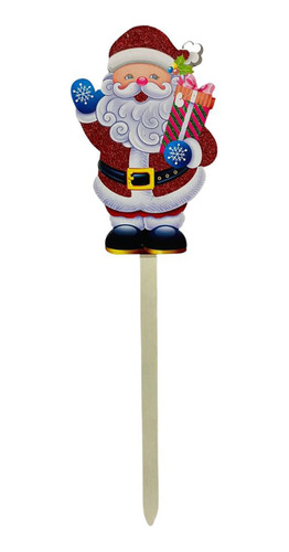 Pick Jardim Natalino Papai Noel Glitter 70cm