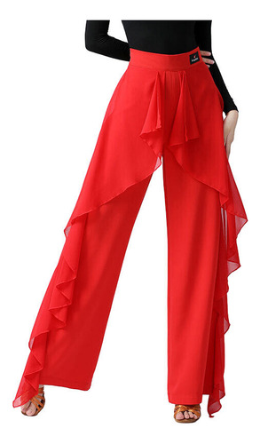 Pantalones De Baile Latino Para Mujer, Pantalones Anchos Con