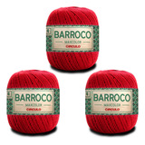 Kit 3 Novelos Barbante Barroco Max Color Fio 4 200g Crochê