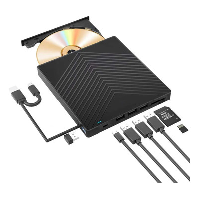 Unidad Óptica Delgada Externa, Portátil, Usb 3.0 Para Cd\u002Fdvd | Meses sin interés