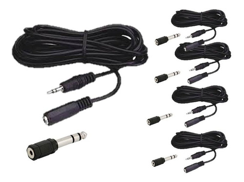 5 Extensiones De  3.5 Mm De 3 M + 5  Adaptadores