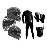 Casco Hawk Rs11 Revo + Conjunto Termico + Guantes +mascara C