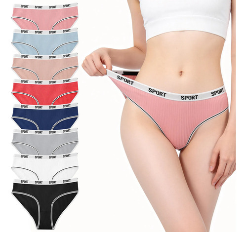 8 Packs Calzoncillos De Algodón De Talla Grande Para Mujer