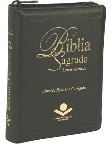 Bíblia Letra Grande Zíper Almeida Corrigida C/ Índice Rc Sbb