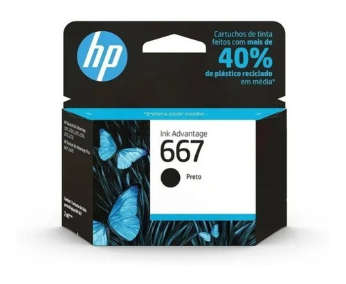 Cartucho Tinta Original Hp 667 Preto Advantage 2376 2776 