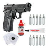 Kit Pistola Beretta M84 4.5mm Blowback 1500 Bbs 10co2 12g Xp