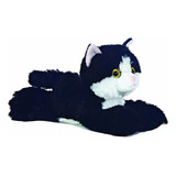 Gatito Peluche Negro Con Blanco 22cm Maynard Original Aurora