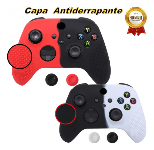 Capa De Silicone Controle Xbox Series X / S Acompanha Grips