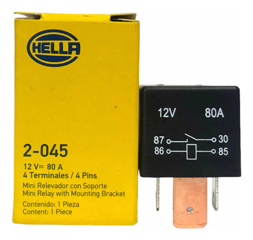 Módulo Relevador 4 Terminales Ford Hella Relay 4-pin 12v 80a