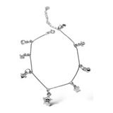 Pulsera Plata 925 Rodinada Dijes Bolita Mariposa Estrella