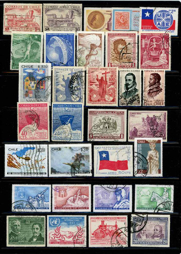331 Estampillas De Chile, De Colección, Usadas Postalmente.