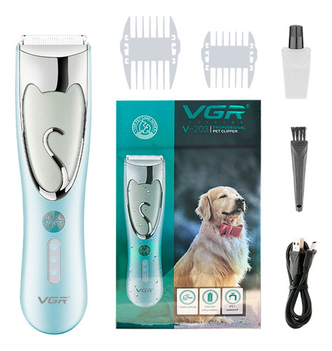 Máquina Cortar Pelo Perros Mascotas Vgr V-203 Lavable Usb