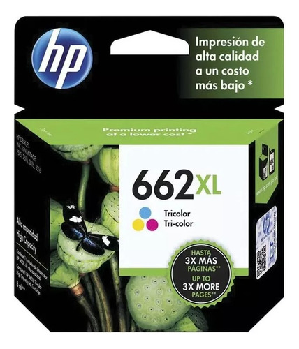 Cartucho Hp 662 Xl Tricolor Alto Rendimiento 2515 Cz106al 