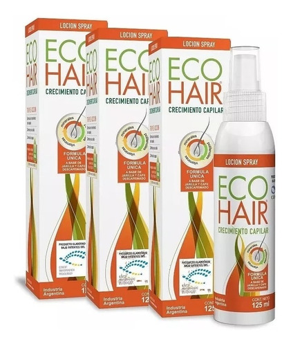Eco-hair Loción Spray Crec Capilar X 125 Ml Promo X 3