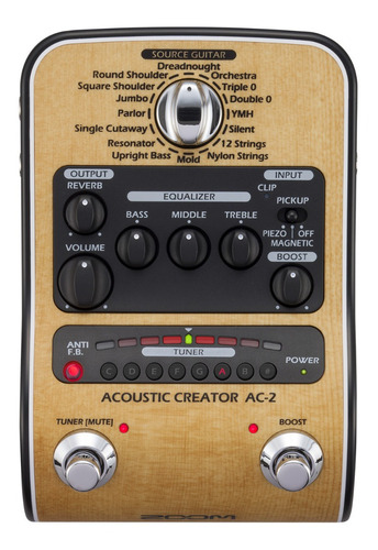 Pedalera Multiefecto Zoom Para Guitarra Acustica Ac-2