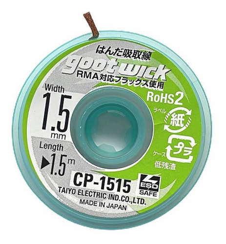 Malla Desoldante Cobre Goot Japon C-flux 1.5mm Ancho 1.5mts
