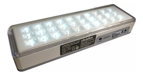 Luz Emergencia Atomlux Bateria Litio 30 Leds Fria Recargable Color Blanco