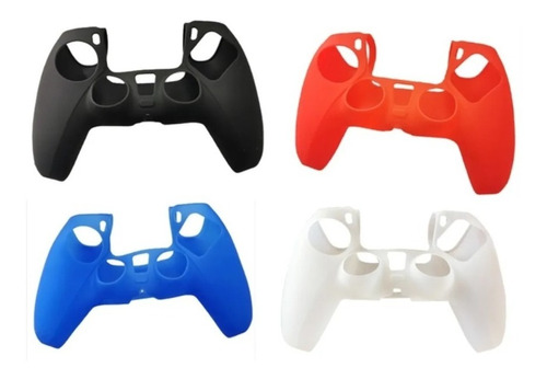 Capa Case De Silicone Controle Ps5 + Par De Grips Borracha 